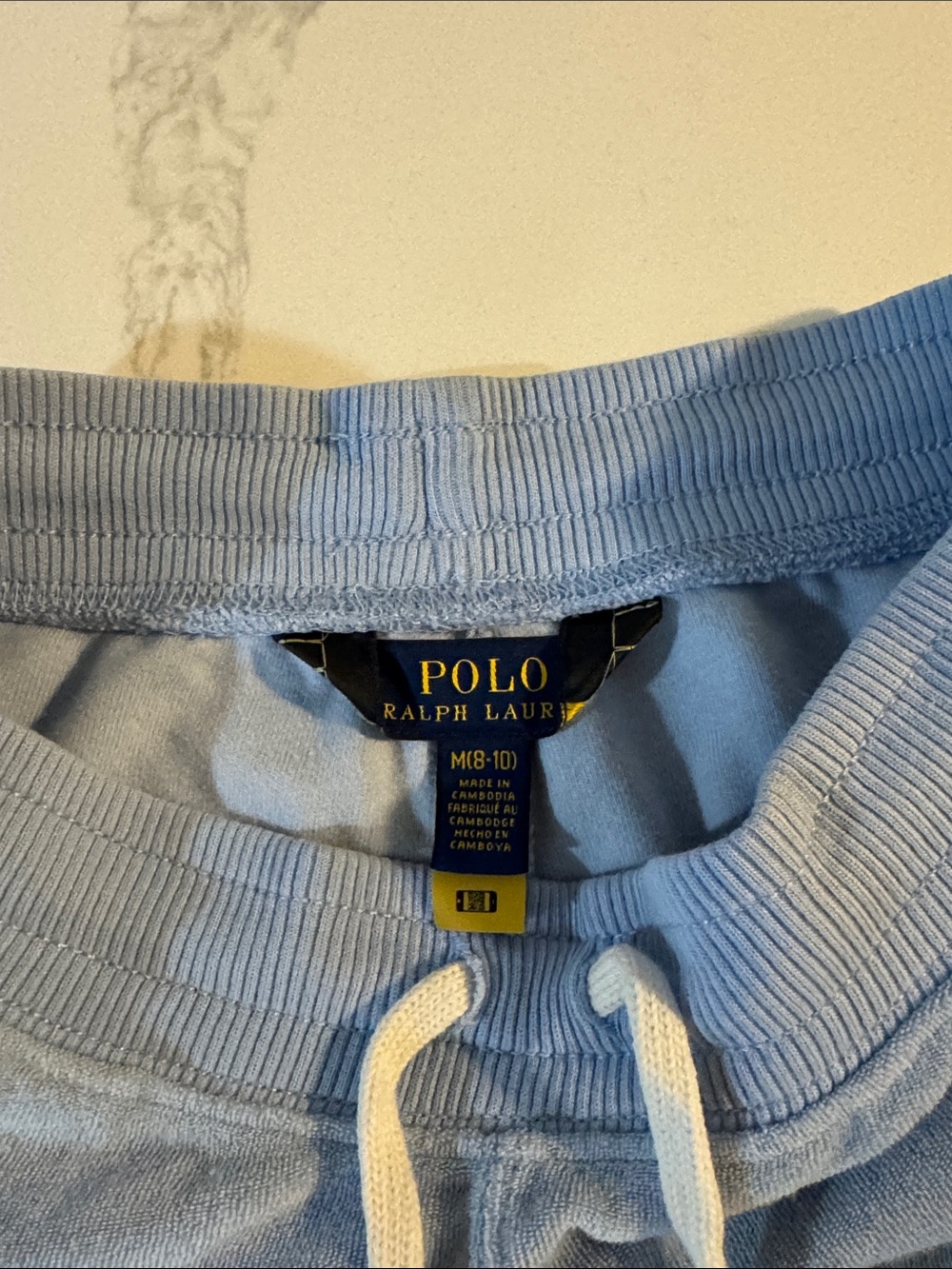 Polo by Ralph Lauren Light Blue Terry Shorts with Pink Trim - Picture 2 of 4